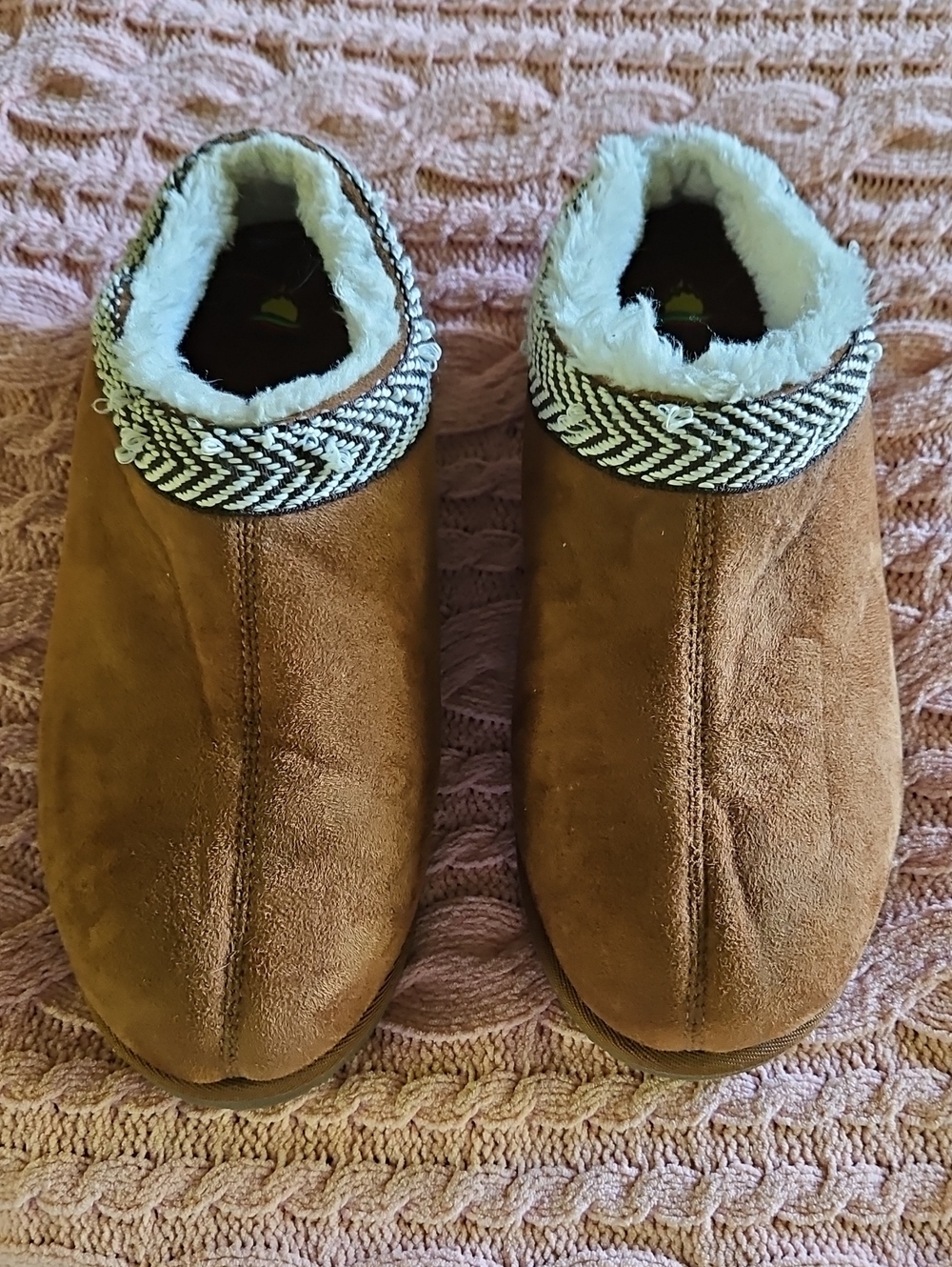 Aloha Island Brown Suede Faux-Fur Lined Slip-On Clog 10W